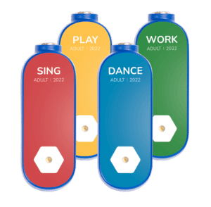 Musikklämmor med musikprofilerna i Lyckna Music Adult: Sing, Play, Dance och Work